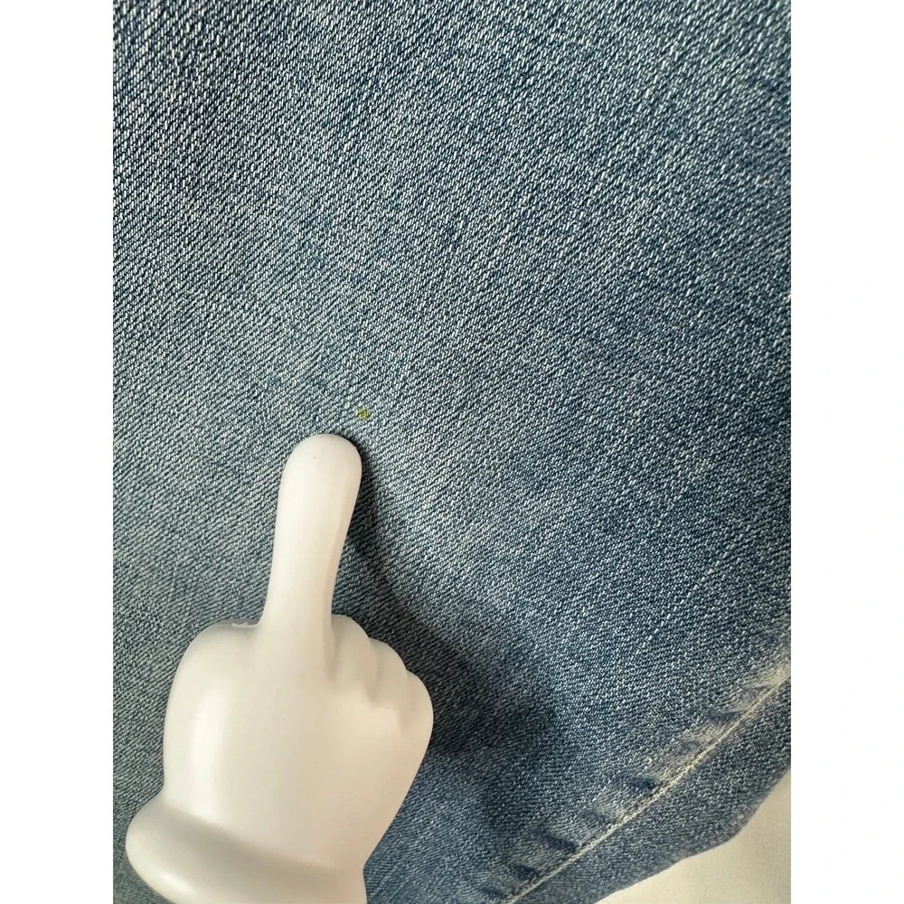 Pilcro Hyphen Pearl Mid-Rise Relaxed Boyfriend Jeans 25 Petite Embellished Crop - Picture 4 of 16